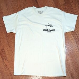 Pink Floyd 1973 Song List T-shirt Size L Off-White White New